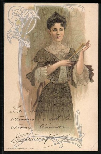 Litografia signora borghese - signora,